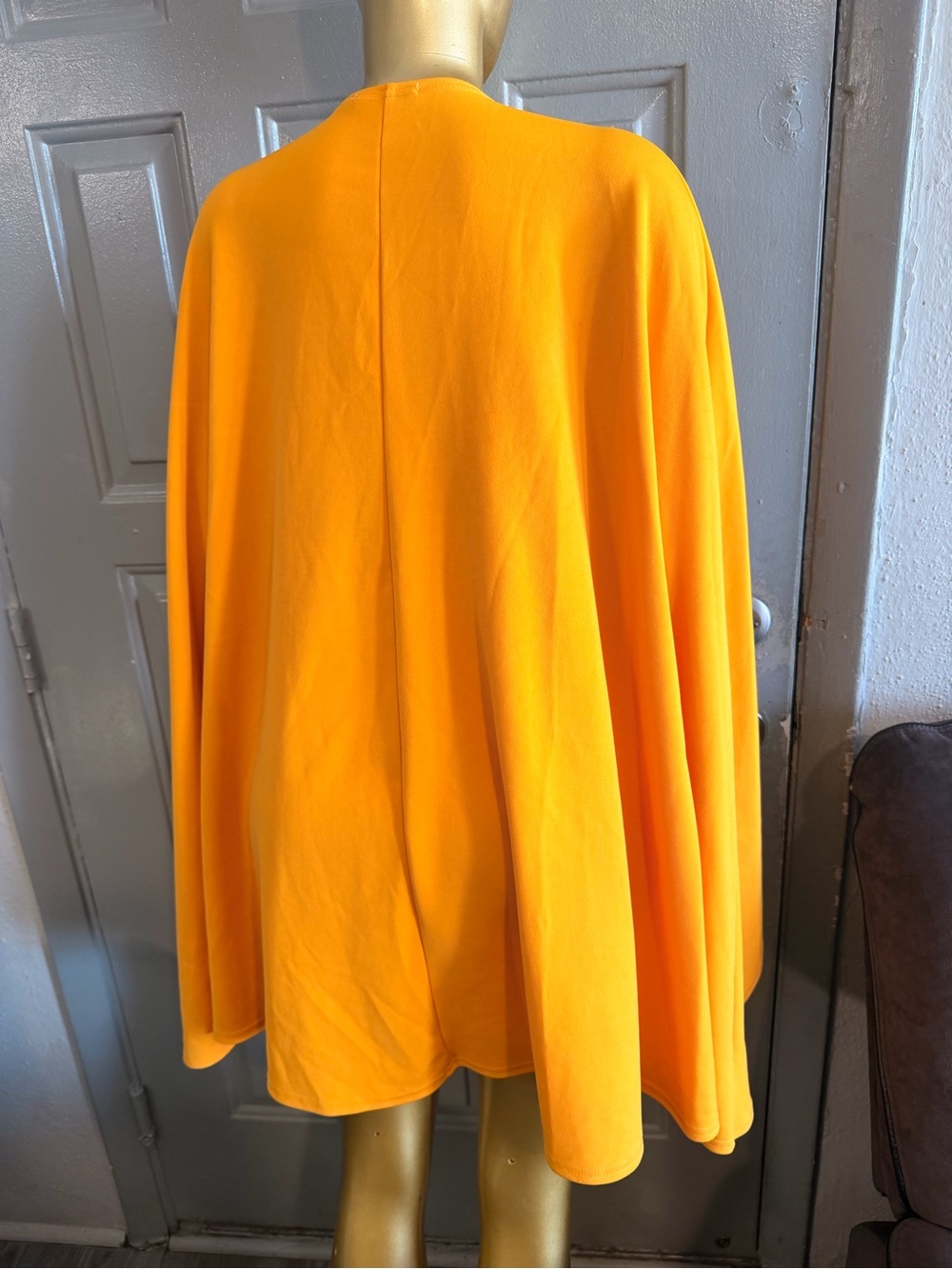Vibrant Yellow Bodycon Cape Sleeve Dress - Picture 5 of 7